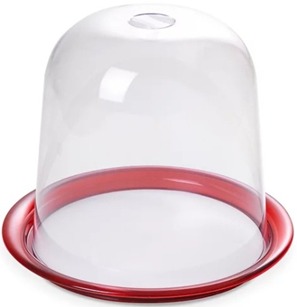 [291529] GLOBO Cake Tray 32.5cm with Tower Dome - Clear  -  طبق تورتة جلوب ٣٢.٥سم بالغطاء طويل - شفاف