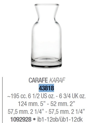 [PA-43818-1] Small Carafe 200 cc. - Village - PA-43818-12-0000 - Village - PC
